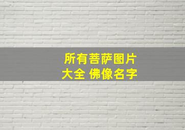 所有菩萨图片大全 佛像名字